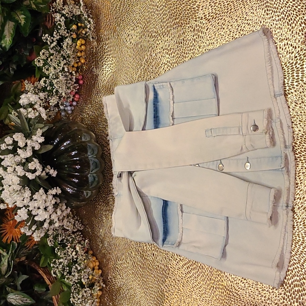 Uniquely Belted Denim Skirt